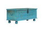 vidaXL Aufbewahrungstruhe Massivholz Mango Blau 100x40x41 cm