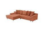 Livetastic Ecksofa , Cognac , Textil , Füllung: Schaumstoffflocken,Schaumstoffflocken , Ottomane links , 312x198 cm , Schlafen auf Sitzhöhe , Wohnzimmer, Sofas & Couches, Wohnlandschaften, Ecksofas