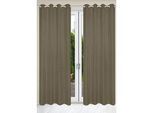 Xxxl Ösenschal 2ER Set , Taupe , Textil , Uni , 140x235 cm , Heimtextilien, Vorhänge, Fertigvorhänge, Ösenvorhänge