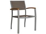 MERXX Gartenstuhl »Monaco«, Material Aluminium grau/Textil/Holz Akazie, stapelbar
