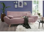 3-Sitzer HOME AFFAIRE "Basta", rosa (flamingo), B:205cm H:80cm T:82cm, (100% Polyester) Struktur fein (100% Polyester) Chenille, Sofas