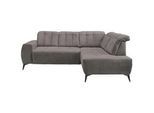 Livetastic Ecksofa , Graubraun , Textil , Uni , Ottomane rechts, L-Form , 261x200 cm , Made in Eu , Typenauswahl, Stoffauswahl, seitenverkehrt erhältlich, USB-C-Anschluss, Rücken echt, USB-Anschluss, elektrischer Sitzvorzug , Wohnzimmer, Sofas & Couches, Wohnlandschaften, Ecksofas