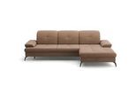 Sit & More Ecksofa , Hellbraun , Textil , Ottomane rechts, L-Form , 279x185 cm , Goldenes M, Oeko-Tex® Standard 100, Made in Europe, DGM-Klimapakt , Schlafen auf Sitzhöhe, Rücken echt, Armteil links, Armteil rechts , Wohnzimmer, Sofas & Couches, Wohnlandschaften, Ecksofas