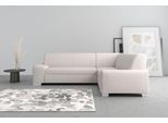 Ecksofa DOMO COLLECTION "Anzio in kubischer Formensprache, flache Armlehnen, L-Form", beige (creme), B:259cm H:85cm T:191cm, Sofas, Ecksofa, Wahlweise mit Bettfunktion und Federkern für hohen Sitzkomfort