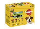 Pedigree Nassfutter Hund Adult, Multipack, Gemischte-Selektion mit Gemüse, in Sauce 12x100 g