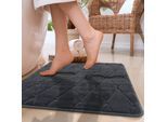 Paco Home Badematte »Corby 254, Memory-Schaum Effekt«, rutschhemmend beschichtet, fussbodenheizungsgeeignet, Badteppich, Uni Farben, Rauten Muster, Hoch-Tief Effekt