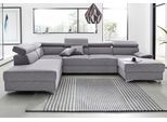 DOMO collection Wohnlandschaft »Mira, inklusive Kopfteilverstellung für mehr Wohlfühlkomfort, U-Form«, wahlweise mit Bettfunktion und Bettkasten, elegant und modern