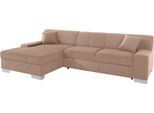 DOMO collection Ecksofa »Bero, elegant und zeitlos, flache Armlehnen, L-Form«, fester Sitzkomfort, wahlweise mit Bettfunktion