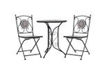 vidaXL 3-tlg. Bistro-Set Mosaik Keramik Grau