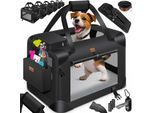 LOVPET® Hundebox Hundetransportbox faltbar Inkl.Hundenapf Transporttasche Hundetasche Transportbox für Haustiere, Hunde und Katzen Haustiertransportbox