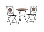 vidaXL 3-tlg. Bistro-Set Mosaik Keramik Orange / Grau