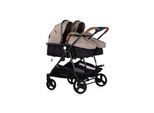 Chipolino Geschwisterkinderwagen Duo Smart klappbar umbaubar verstellbar Fußsack braun schwarz