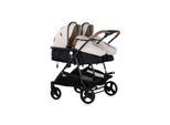 Chipolino Geschwisterkinderwagen Duo Smart klappbar umbaubar verstellbar Fußsack creme