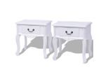 vidaXL Nachttische Zwei Stk. Weiß MDF