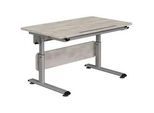 Paidi Jugendschreibtisch , Silberfarben, Eichefarben , Metall, Holzwerkstoff , rechteckig , Kufe , 70x53-79x120 cm , Büromöbel, Schreibtische, Kinder & Jugendschreibtische