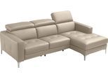 Ecksofa EGOITALIANO "Matt, erstklassiger Sitzkomfort, aufwendige Detailverarbeitung, L-Form", weiß (paper), B:247cm H:100cm, Leder »BULL« (echtes Rindsleder). Geschliffenes, pigmentiertes und behandeltes Rindsleder mit einer Dicke von 1, 3-1, 5 mm. Dieses Leder zeigt eine ziemlich weiche Hand mit einem halb undurchsichtigen Aussehen. Es handelt sich um ein geschütztes Leder. Eine leichte Deckschic