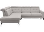 Ecksofa MUSTERRING "MR 4615", grau (light grau), B:272cm H:84cm T:214cm, 100% Polyester, Sofas, Ecksofa, mit Kopf- und Rückenverstellung, Metallfuß schwarz, Maße 272 x 214 cm