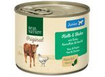 REAL NATURE Original Nassfutter für Hunde Junior Geflügel und Kalb 24x200 g