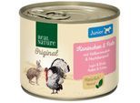 REAL NATURE Original Nassfutter für Hunde Junior Kaninchen und Pute 24x200 g