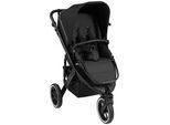 ABC Design Kombikinderwagen , Schwarz , Textil , 63x109x95 cm , EN 1888, UV 50+, Reach , Feststellbremse, Fußstütze abklappbar, Federung, Verdeckung abnehmbar, 5-Punkte-Gurt, Handbremse, für Babyschale geeignet, Griff in Lederoptik, Transportsicherung, Einhand-Faltmechanismus, Reflektorstreifen, abnehmbarer Schutzbügel , Baby on Tour, Kinderwagen, Kombikinderwagen
