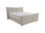 Esposa Boxspringbett , Hellgrau , Textil , H2 + H3 , Höhe ca. 18 cm , 160x200 cm , Bettkasten, Topper durchgehend, Matratze in verschiedenen Härtegraden erhältlich , Schlafzimmer, Betten, Boxspringbetten