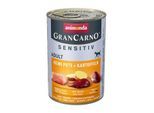 animonda GranCarno Sensitiv Nassfutter Hund Adult, Pute und Kartoffel 12x400 g