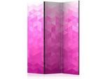artgeist Paravent , Weiß, Pink , Holz, Textil , Kiefer , massiv , Abstraktes , 135x172x3 cm , Motiv auf Vorder- und Rückseite , Kleinmöbel