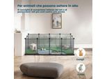 SONGMICS L-XL Freigehege mit Bodenplatten grau 1,43 m, 73 cm, 46 cm