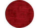 Teppich CARPETFINE "Ava Viskoseteppich", rot, H:13mm Ø:160cm, Viskose, Teppiche, Teppich, Seidenoptik, leichter Glanz, Wohnzimmer