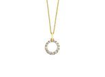 Kette mit Anhänger OROLINO "Gold 333 mit 14 weißen Zirkonia-Steinen 42cm lang", gelb, Halsketten, Damen, 42cm, Gold, L: 42 B: 12,7mm, glänzend, B:12,7mm