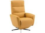 Livetastic Relaxsessel , Gelb, Schwarz , Metall, Textil, Leder , Echtleder , Rindleder , 76x112x80 cm , Wohnzimmer, Sessel, Ledersessel