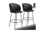 tectake® Barstuhl, in Samtoptik, gepolstert, schlanke, robuste Stahlbeine, 51 x 60 x 106 cm, Belastbarkeit 120 kg