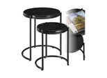 tectake® Beistelltisch, Platten in Marmoroptik, kein Aufbau, ineinander schiebbar