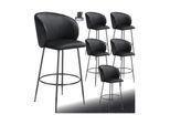 tectake® Barstuhl, in Samtoptik, gepolstert, schlanke, robuste Stahlbeine, 51 x 60 x 106 cm, Belastbarkeit 120 kg