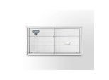 Wandvitrine BST, Brandschutzklasse B1, 6 Fächer, abschliessbare Schiebetüren, B 2020 x T 300 x H 1020 mm, Aluminium/Glas/Metall, silber-weiss