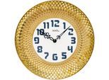 Wanduhr AMS "W9615", gold (goldfarben), Wanduhren, Ø 27cm, Wanduhr, Quarzuhr,Keramik,Wohnzimmer,Esszimmer,Küche,Arbeitszimmer,Büro,Flur