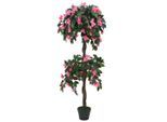 vidaXL Künstliche Rhododendron-Pflanze mit Topf 155 cm Grün und Rosa