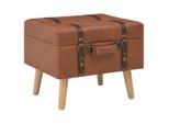 vidaXL Hocker mit Stauraum 40 cm Hellbraun Kunstleder