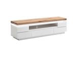 Lowboard Romina, Eiche, Weiß, Holzwerkstoff, Asteiche, massiv, 5 Schublade(n) Schubladen, 175x49x40 cm, Beimöbel erhältlich, Typenauswahl, Wohnzimmer, Wohnwände, Lowboards