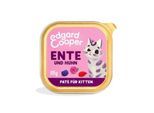 Edgard & Cooper Nassfutter Katze Kitten Paté Ente und Huhn 16x85 g