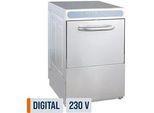 GastroHero Gläserspülmaschine PROFI Digital 40x40 cm Korbmaß, mit Reiniger- & Klarspüldosierer, mit Ablaufpumpe, Made in Europe, 230 Volt