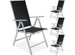 tectake® Aluminium-Gartenstuhl, klappbar, 7-fach verstellbare Rückenlehne, 56 x 67 x 105 cm