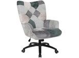 home24 Chefsessel , Braun, Grau, Schwarz, Beige , Metall, Kunststoff, Textil , Patchwork , Drehkreuz , 69x99-106x79 cm , Sitzfläche 360° drehbar , Büromöbel, Bürostühle, Chefsessel
