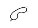 Kette ohne Anhänger KINGKA "SN681SAG", schwarz (edelstahlfarben, schwarz), Halsketten, Herren, Edelstahl, L: 50, mit Achat