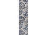 Läufer FLAIR RUGS "Marbled", blau (navy), B:80cm H:12mm L:300cm, Kunstfaser, Teppiche, Läufer, dezenter Glanz, mehrfarbig, modernes Marmor-Design, Teppichläufer