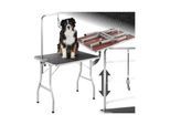 tectake® Trimmtisch, mit höhenverstellbarem Galgen, rutschfeste und kratzfeste Gummibeschichtung, Belastbarkeit 60 kg