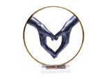 Dekofigur KARE DESIGN "Elements Heart Hand, Polyresin, Marmor", schwarz (kupfer, schwarz), B:11cm H:34cm, Dekofiguren, Dekofigur