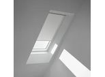 Verdunklungsrollo VELUX "DKL M04 1025SWL", weiß (weiß, weiß), M04, stufenlos positionierbar, Aluminium, Polyester, Rollos, weiße Führungsschienen & Griffleiste