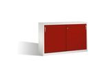 C+P Akten-Sideboard Acurado mit Schiebetüren, 2 x 2 Ordnerhöhen, H1000xB1600xT500mm Front Rubinrot Korpus Lichtgrau ; C + P Möbelsysteme (2156-00|S10049)