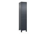 C+P Schließfachschrank Classic PLUS, Füße, 1 Abteil, 1950x400x500mm, 7016/7016 Innenhöhe Gefach oben (oberes 365 mm Front RAL 7016 Anthrazitgrau ; C + (080010-125|S10015)
